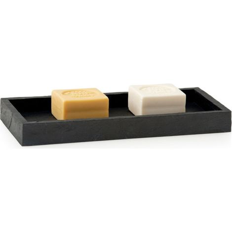 Plateau de Présentation Salle de Bain en Résine Noire Effet Ardoise (1/3)