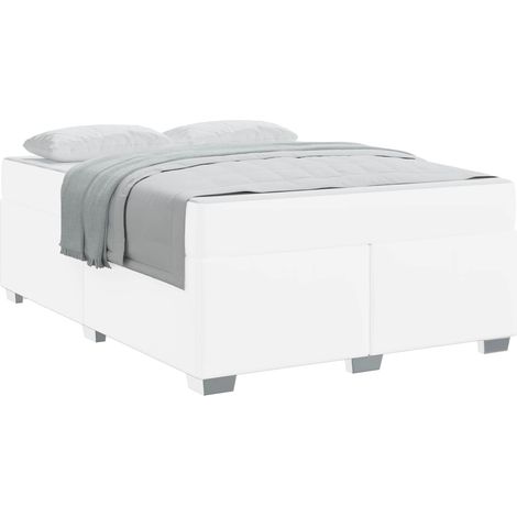 Maison Exclusive - Cadre de lit avec matelas Blanc 140 x 200 cm tissu