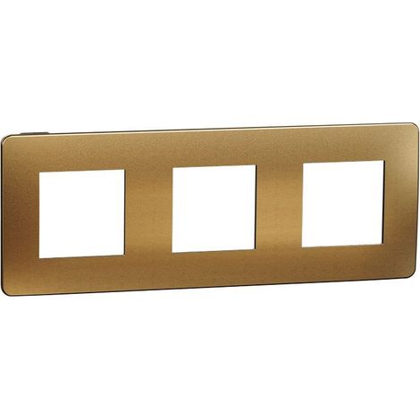 Unica Studio Métal N - plaque de finition - Cuivre liseré Anthracite - 3 postes (NU280658M) (1/5)