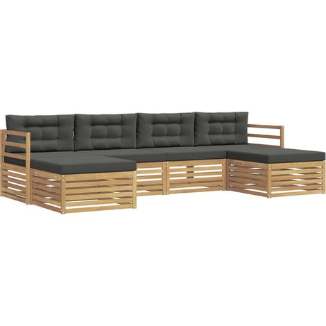 Set di divani da esterno 6 pcs Bianco e Antracite vidaXL