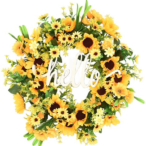 Sonnenblumenkranz Willkommensschild Türschild
