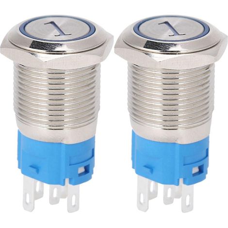 Interrupteur à bouton-poussoir momentané de réinitialisation avec LED, alimenté en 12 V CC. (1/5)