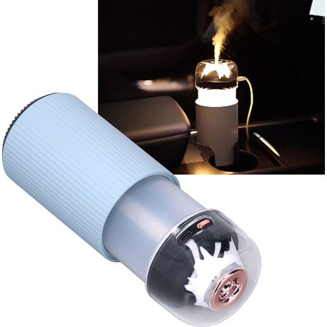 Petit humidificateur avec veilleuse intégrée 300 ml, brumisateur portable 2 en 1, mini humidificateur USB pour voiture et bureau, 5 V, bleu (1/5)