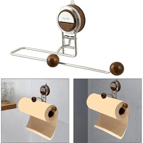 Support de rangement pour rouleau de papier toilette à ventouse, support mural pour essuie-tout de cuisine, support amovible pour essuie-tout de salle de bain