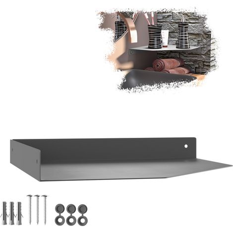SOTECH Design Wand-Eckregal HOVER Höhe 3 cm inkl. Befestigungsset für Wandmontage, Länge 25 cm, Tiefe 25 cm, anthrazit, 1 Stück (1/5)