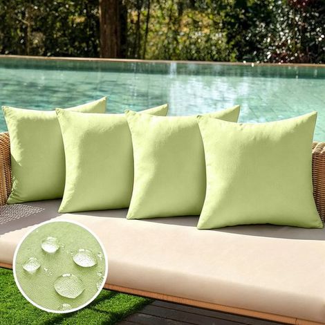Set di 4 fodere impermeabili per cuscini da esterno，realizzate in finta poliestere e lino，federe decorative per giardino，blu royal，3050 cm (1/5)