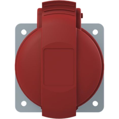 Amphenol 32 Ampere CEE Einbausteckdose 4-polig (3P+PE) Buchse, Kodierung 6h rot 380/415V Frequenz 50 und 60Hz - 1 Stück (1/2)