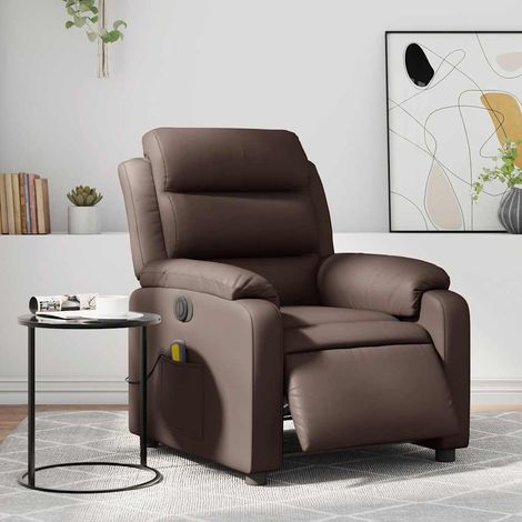 Fauteuil de massage inclinable électrique marron similicuir vidaXL (1/5)