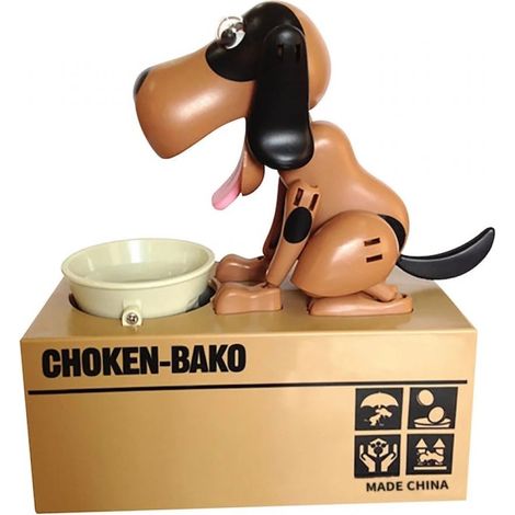 Cochon Tirelire - Capacité Élevée - Design Chien Mignon - 17 x 8,3 x 18 cm - Brun - 1 Pièce (1/5)