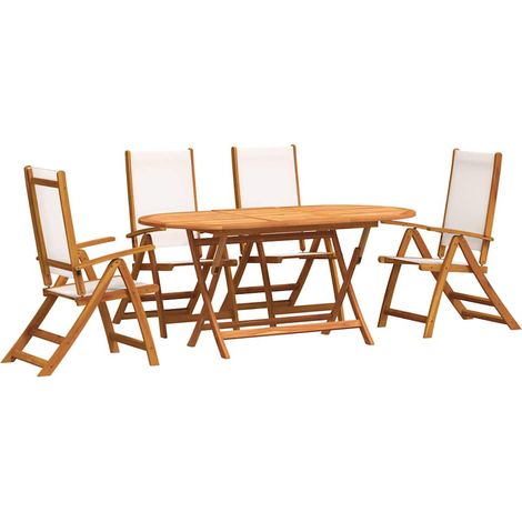 Maison Exclusive - 5-tlg. Garten-Essgruppe Massivholz Akazie und