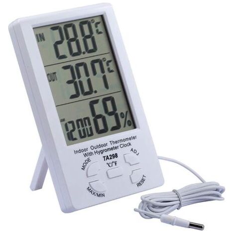 Thermomètre grand écran de haute précision avec sonde pour thermomètre intérieur extérieur numérique grand écran LCD (1/4)