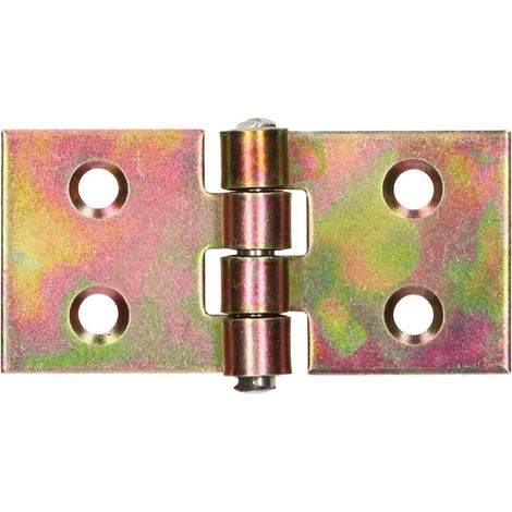 KOTARBAU Charnière de caisse 50 mm x 25 mm roulée - Galvanisée - Jaune - Charnière de porte - Charnière de porte - Charnière de placard (1/5)