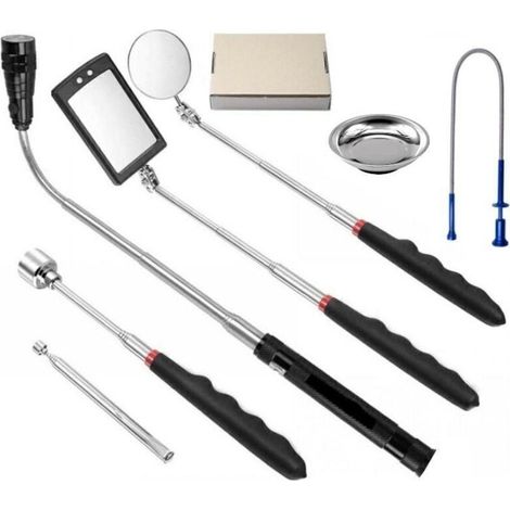 Teleskop-Magnetgreifer mit LED-Licht, flexibler Saugstab mit Licht, 7-teiliges Set (1/4)