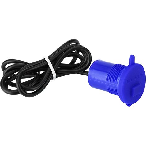 Prise USB universelle pour moto, chargeur étanche bleu pour téléphone, port d’alimentation mobile (1/5)