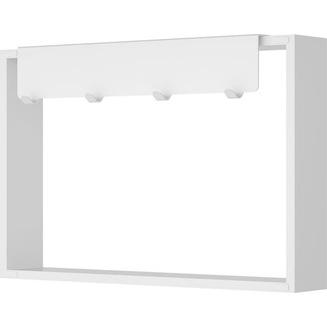 Aufputz Wandnische WallSpace in Schwarz Matt / Weiß Matt mit Ablage & Haken / 40x40 oder 60x40 cm :Weiß Matt, 60 x 40 cm (1/3)
