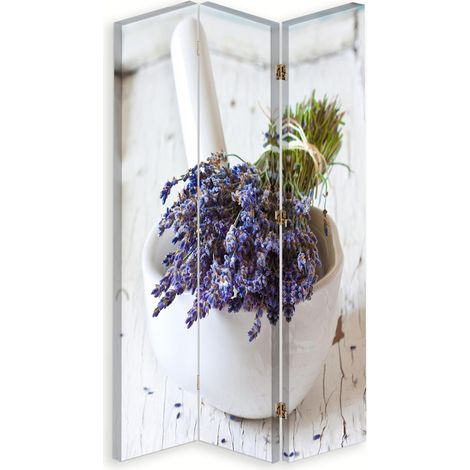 Paravento bilaterale 360, Bouquet di lavanda e mortaio - 110x170 (1/5)