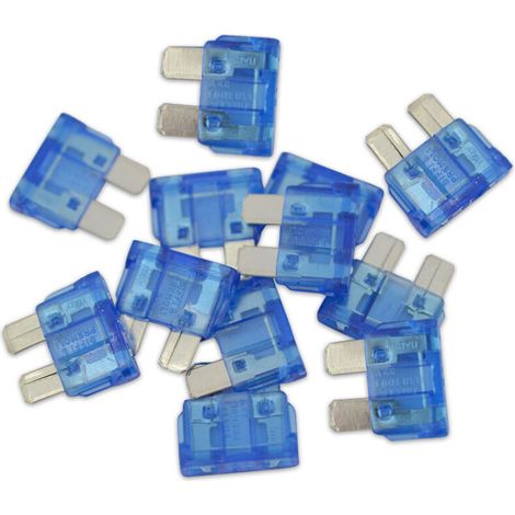 Fusibles enchufables de 15 A, paquete de 25 unidades – Protección de aparatos eléctricos – Dimensiones: 19 x 4,5 mm – Color azul para uso estándar