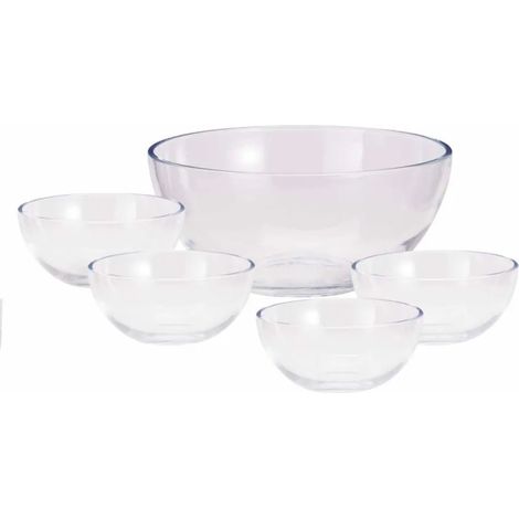 Lot de 5 Saladiers en Verre Sodalime - Grand Modèle + 4 Petits (1/5)