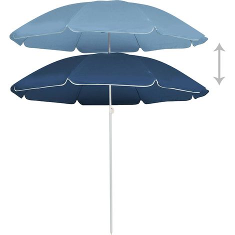 Maison Exclusive - Sonnenschirm mit Stahlmast Blau 180 cm