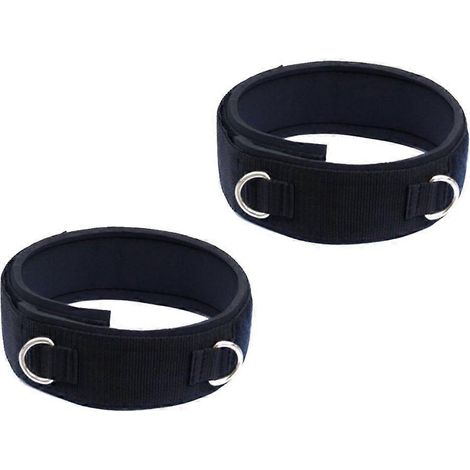 sangles de cuisse rembourrées en néoprène pour le fitness, accessoires de musculation réglables pour le taekwondo, le football et la course à pied (noir) (1/4)