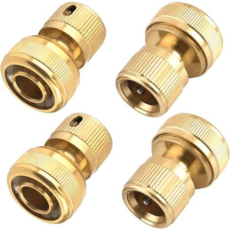(19mm) Lot de 4 raccords rapides en laiton pour tuyau d'arrosage, 3/4", buse pour cuisine, jardin, extérieur