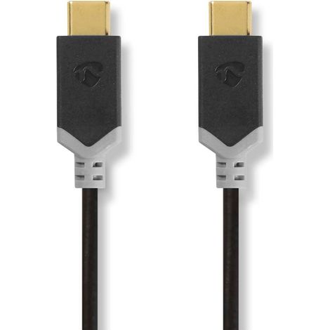 Cable USB  USB 3.2 generación 1  USB-C™ macho  USB-C™ macho  60W  4K@60Hz  5 Gbps  Niquelado  1,00m  Redondo  PVC  Antracita  Caja con ventana
