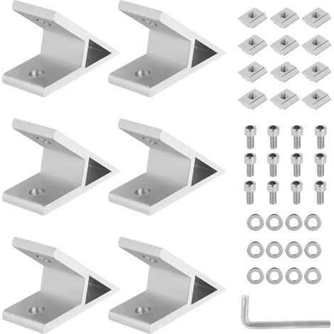 6 Pièces Profil Aluminium Support Angle 45 Degrés, Équerre de Fixation pour 4040 Série, Accessoires D'angle De Profilé En Aluminium (1/5)