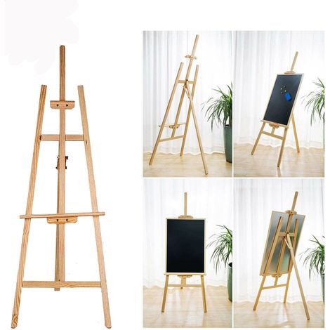 1.5 m Chevalet cadre A en bois Chevalet studio pour peinture, croquis, mariage (1/4)