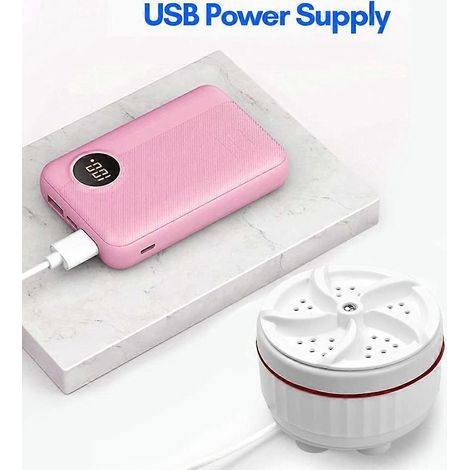 Mini machine à laver à ultrasons turbo, compatible avec un seau à linge et un évier. (1/4)