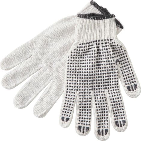 Pack and Move - Lot de 12 Paires de gants de travail déménagement - Coton et PVC antidérapant - Blanc et Noir (1/5)