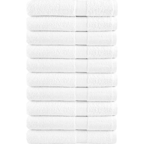 Serviettes de sauna haut de gamme SOLUND, lot de 10. Blanches, 80 x 200 cm, 600 g/m².