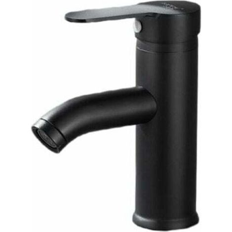 Robinet lave-mains noir mat - Mitigeur eau chaude / eau froide - Noir (1/4)