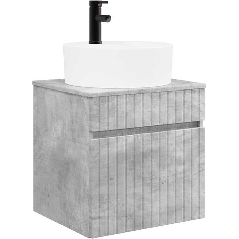 Vanidad de lavabo montada en la pared Gris Hormigón vidaXL