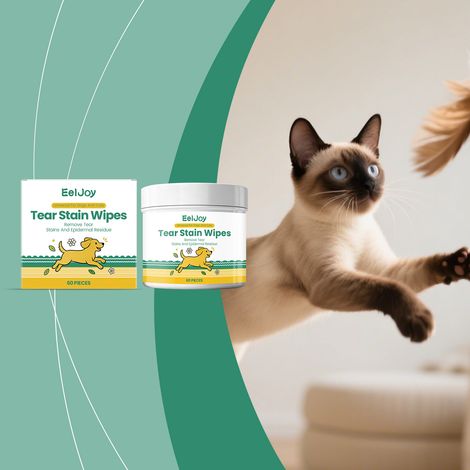 Lingettes détachantes pour les yeux des animaux (chats et chiens) - Confortables, hydratantes et douces - 60 lingettes (1/5)