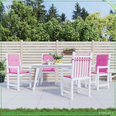 361335 Coussins de chaise à dossier bas lot de 4 rose tissu (1/5)
