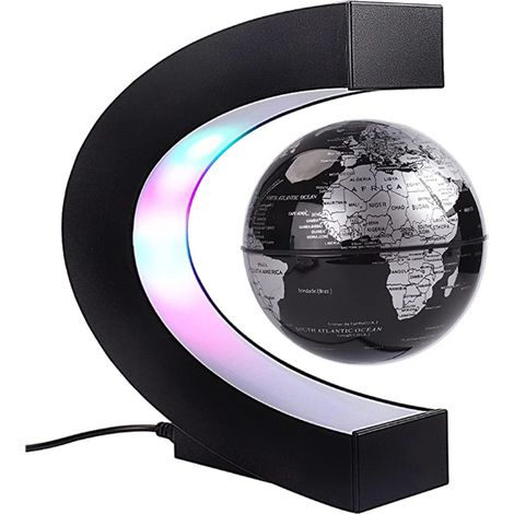 QR-Schwimmender Globus mit C-förmigen, farbigen LEDs, Antigravitation (1/5)