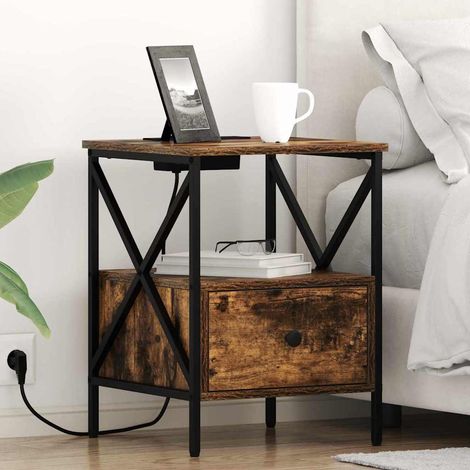 Nachttisch 2 pcs Geräucherte Eiche 41,5 x 40,5 x 55 cm