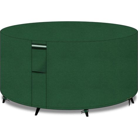 Robuste runde Gartentischabdeckung 190x80cm, wasserdicht, winddicht, UV-Schutz, 600D Oxford (1/5)