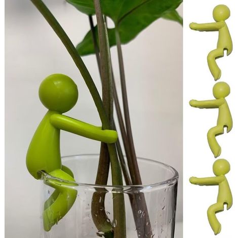 Un ensemble de 3 pinces à plantes vertes, adaptées aux plantes grimpantes, idéales pour les plantes hydroponiques et pouvant supporter diverses décorations végétales.