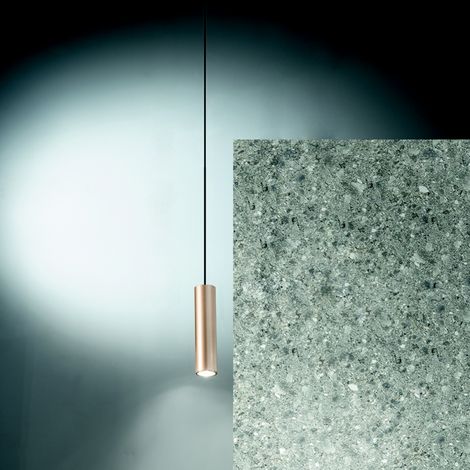 Lampada a sospensione D6 cm in alluminio verniciato a polvere Oro FILO - Piccolo (1/2)