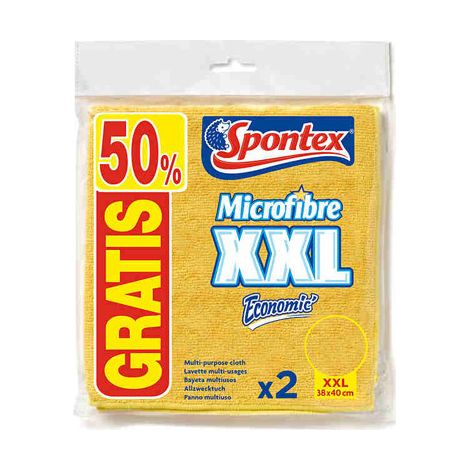BAYETA SPONTEX MICROFIBRA 2 UD (1+1) XXL (38X40) (1/2)
