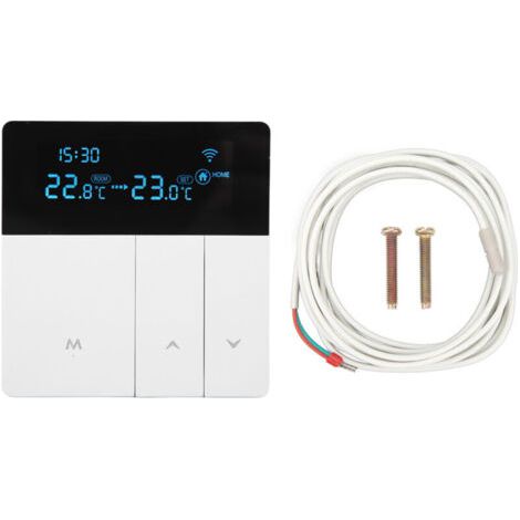 QORVA- Thermostat numérique Intelligent avec écran LCD, régulateur de température de chauffage électrique Programmable NTC AC90V-240V (1/4)