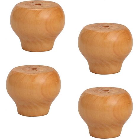 Massivholz-Möbelbeine, Ersatzbeine aus Massivholz, Kugelfüße aus Holz, runde Schrankbeine, erhöhte Beine für Küche, Sofa, TV-Schränke, Kommoden, Chai-40 mm (1,57 Zoll), lackiert