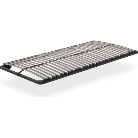ORTHO Sommier à lattes en acier avec bande stabilisatrice Noir 80x200 cm sans pieds (1/5)