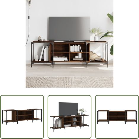 Holzwerkstoff - TV-Schrank Braun Eichen-Optik 153x37x50 cm Holzwerkstoff (1/5)
