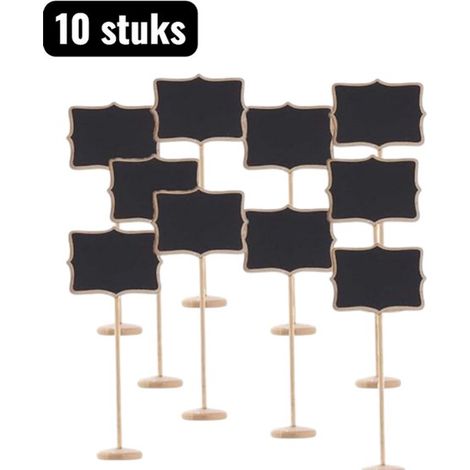 10 piezas, Pizarras, Mini pizarras decorativas, Tablero para exhibir suculentas y flores, Negro, Rectángulo irregular (1/5)