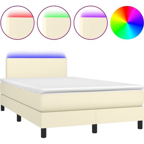 Maison Exclusive - Boxspringbett mit Matratze & LED Creme 120x200