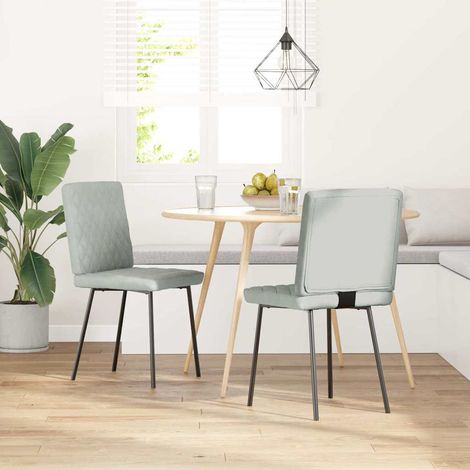 Lot de 2 Chaises à manger,Chaise de cuisine Gris clair Velours CFW17915 (1/5)