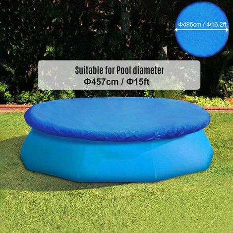 Green Mobility-Round Pool Cover Resistant A L'Eau Pe Portable De Protection Couverture De Piscine, 495Cm 495Cm (1/5)