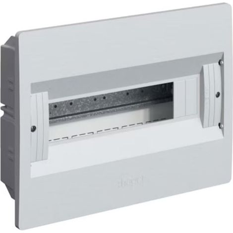 Hager – Tableau électrique encastré 12 modules – VR112NE – Protection IP30 IK07 – Boîte sans porte jusqu'à 63A – Matériau isolant auto-extinguible